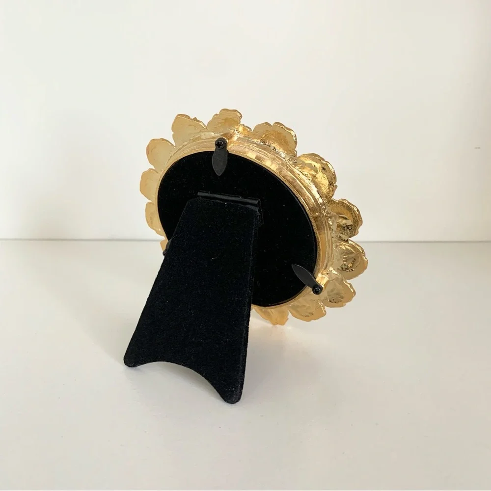 NWOT Vintage gold enamel rose photo frame